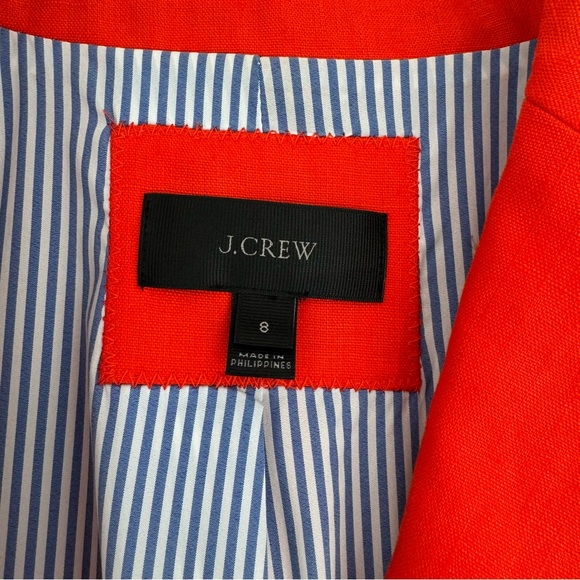 J.CREW RHODES BLAZER Size 8 Fiery Sunset IN LINEN E9766 - Picture 6 of 16